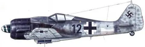 Fw 190A8R8 из IVSturmJG 3 Идентификационная полоса на фюзеляже этого - фото 100