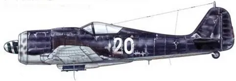 Fw 190A8R2 из 1lSturmJG 3 Шонгау Германия август 1944 г На фюзеляже и - фото 101