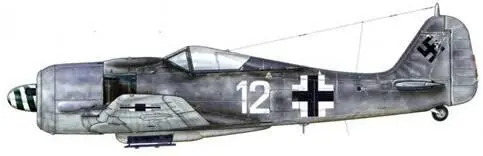 Fw 190A8 из 1 JG 54 Шрунден Германия декабрь 1944 г Пилот Oberleutnant - фото 116