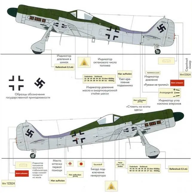 FockeWulf Fw 190D9 сервисная маркировка FockeWulf Fw 190D9 - фото 134