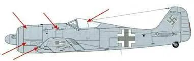 Fw 190А1 Мотор BMW 801 С1 без боковых створок системы охлаждения без - фото 228
