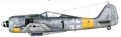 Fw 190А7 из 2JG 11 Ротенбург Германия март 1944 г Пилот Oberleutnant - фото 81