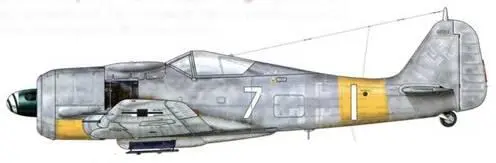 Fw 190А7 из 7JG 11 Ольденбург Германия март 1944 г Пилот Oberfeldwebel - фото 83