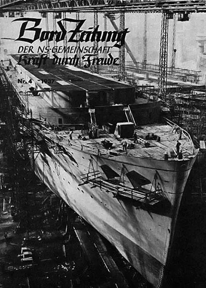 Обложка журнала Bord Zeitung 4 1937 года с фотографией лайнера Вильгельм - фото 202