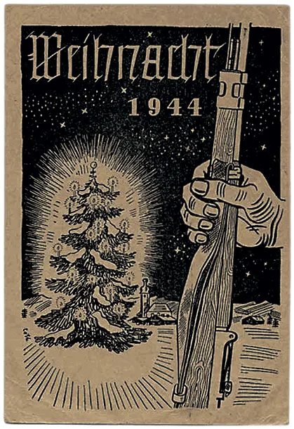 Немецкая поздравительная открытка к Рождеству 1944 год внизу Гусарская - фото 231