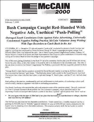 This document is unusual not only because McCain2000s press releases are - фото 1