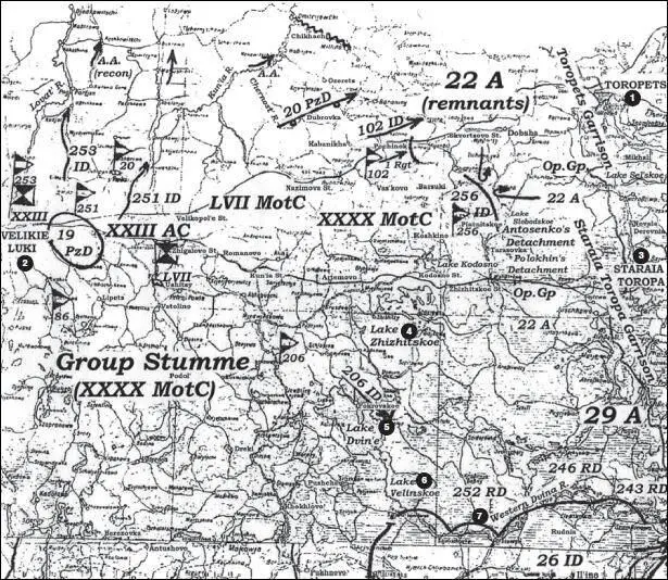 Карта 9 Наступление группы Штумме 27 августа 1941 г 1 Торопец 2 - фото 9