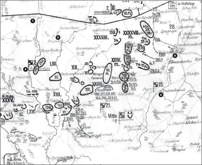 Карта 11 Обстановка на правом фланге группы армий Центр на 22 августа 1941 - фото 11