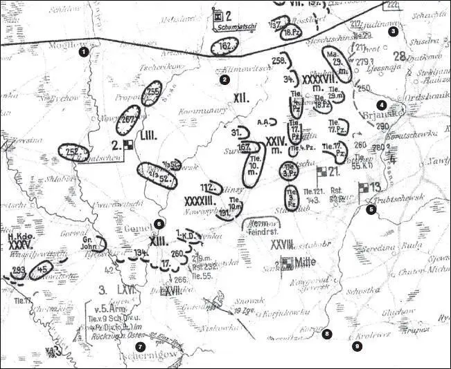 Карта 14 Обстановка на правом фланге группы армий Центр 24 августа 1941 г - фото 14