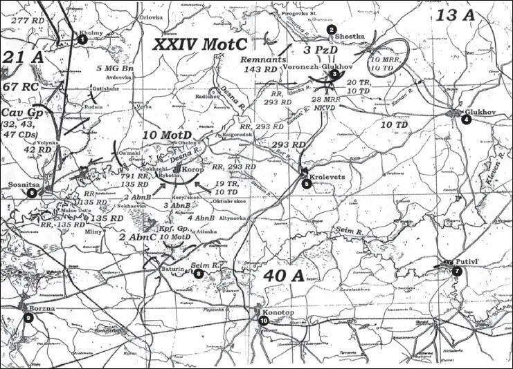 Карта 67 Положение на фронте 40й армии Вечер 31 августа 1941 г 1 Холмы - фото 83
