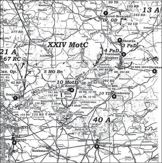 Карта 72 Положение на участке фронта 40й армии Вечер 1 сентября 1941 г 1 - фото 88