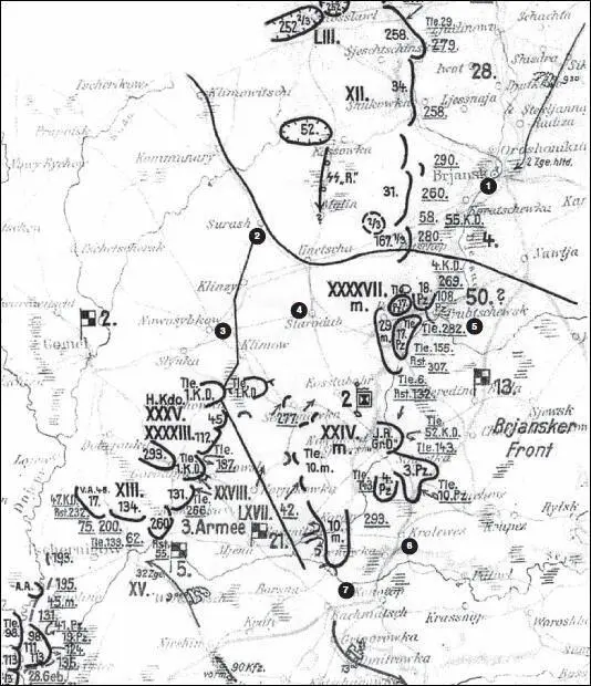 Карта 73 Положение на правом фланге группы армий Центр на 1 сентября 1941 - фото 89