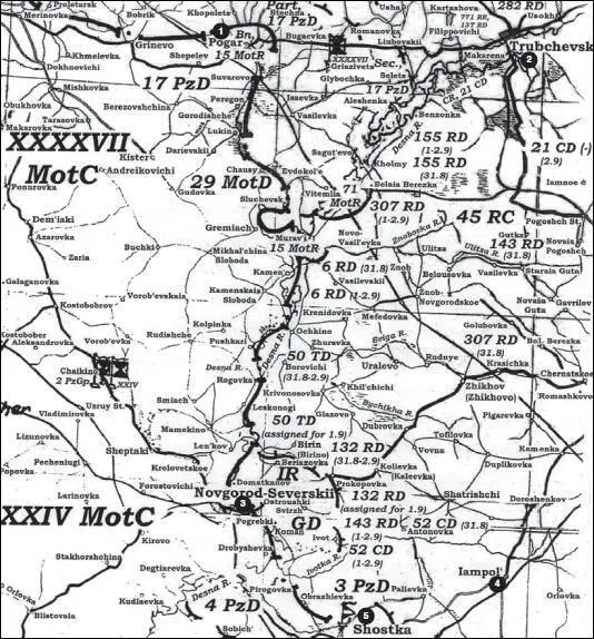 Карты 76 Оперативное построение войск 13й армии Вечер 1 сентября 1941 г 1 - фото 92