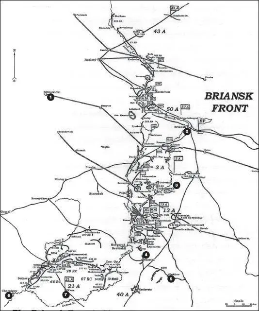 Карта 83 Положение Брянского фронта на 4 сентября 1941 г 1 Климовичи 2 - фото 99