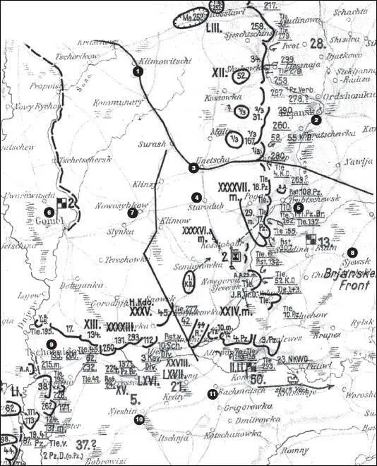 Карта 85 Положение на правом фланге группы армий Центр на 5 сентября 1941 - фото 101