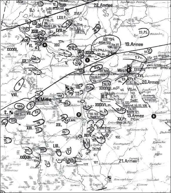 Карта 11 Позиции группы армий Центр на 15 июля 1941 г 1 Витебск 2 - фото 16