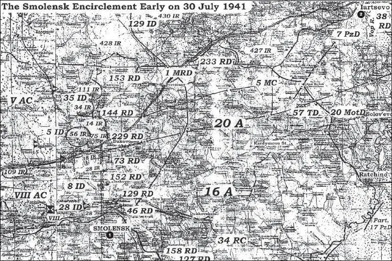 Карта 35 Кольцо окружения под Смоленском наутро 30 июля 1941 г 1 - фото 41