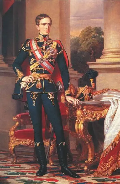 Император Франц Иосиф в форме гусарского офицера 1853 год Миклош Барабаш - фото 165
