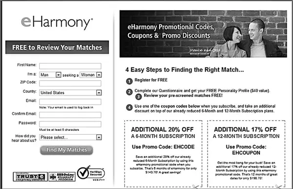 Рис 1521Целевая страница eHarmony содержащая специальное предложение - фото 312