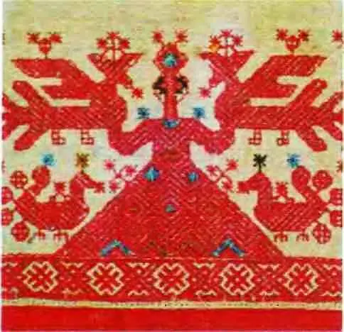 Народная вышивка с изображением Матери Славы и двух ее посланниц небесных - фото 79