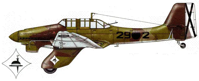 Ju 87А0 VJ88 легион Кондор Испания 1938 г Камуфляж верхние - фото 21