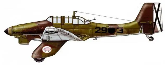Ju 87А1 4К88 легион Кондор Каламоча Испания февраль 1938 г Камуфляж - фото 22