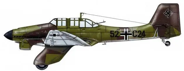 Ju 87A 4StG 165 Нюрнберг Германия 1938 г Камуфляж верхние - фото 23