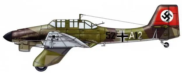 Ju 87А 2StG 165 Поккинг Германия март 1938 г Камуфляж верхние - фото 25