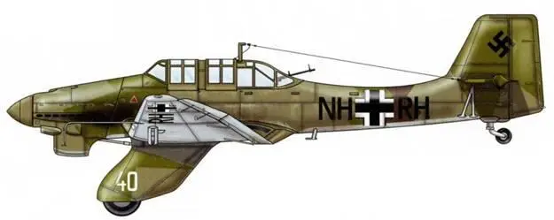 Ju 87A из Stukaschule Германия 1939 г Камуфляж верхние поверхности - фото 29