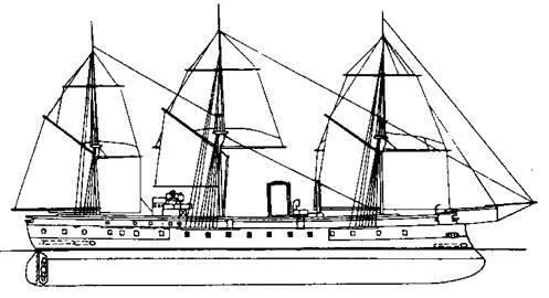 Броненосный фрегат Фридрих Карл Наружный вид 1888 г Броненосец - фото 20