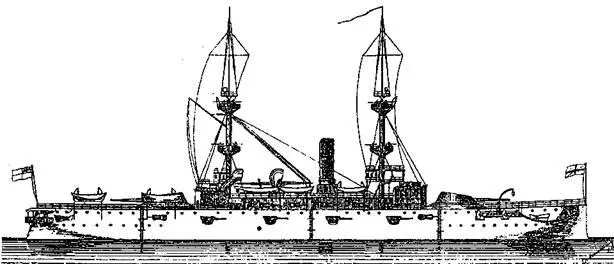Наружный вид броненосца Магнифишент 1895 г Проектный наружный вид - фото 25