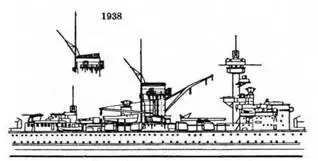 Броненосный корабль Дойчланд 1937 г Наружный вид центральной части - фото 29
