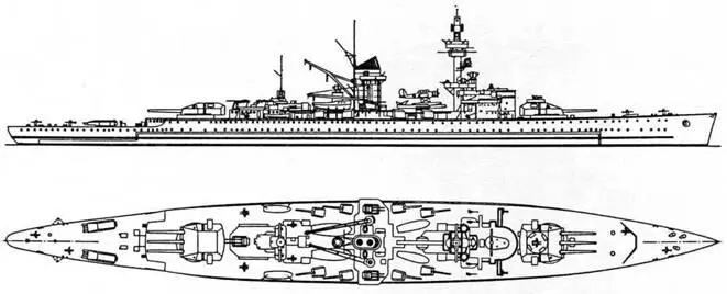 Броненосный корабль Лютцов бДойчланд 1945 г Наружный вид Адмирал - фото 30