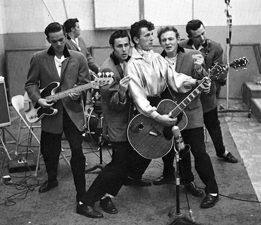 В центре Джин Винсент Rockabilly Рокабилли Популярная чисто белая - фото 129
