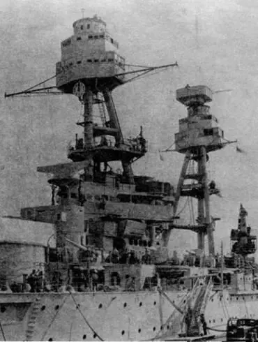 Фокмачта с постами управления артиллерийским огнем на Nevada 1934 г После - фото 64