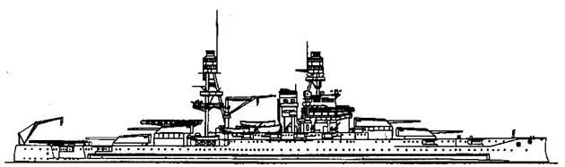 Линейный корабль Pennsylvania 1939 г Наружный вид Работы были завершены - фото 91