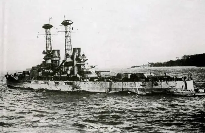 Линейный корабль Делавер 1918 г На Делавер во время стрельб 1913 г - фото 112
