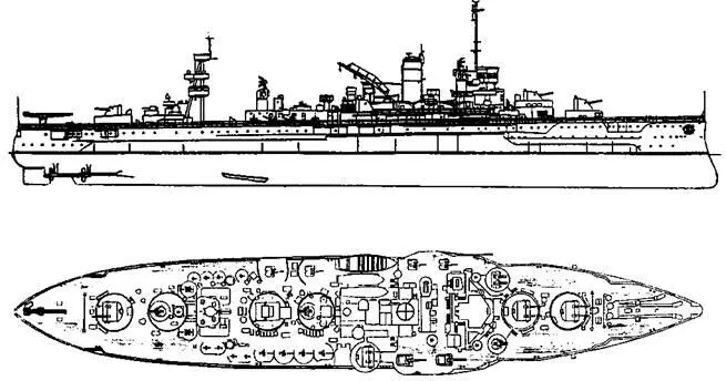 Линейный корабль Вайоминг Наружный вид и вид сверху 1945 г - фото 74
