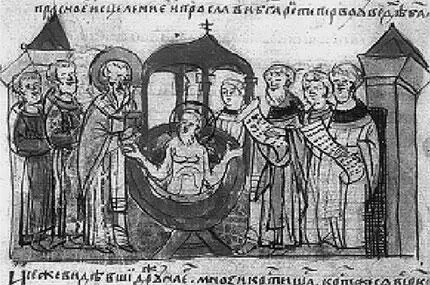Крещение Владимира в Корсуне Миниатюра Радзивилловской летописи К сходному - фото 39