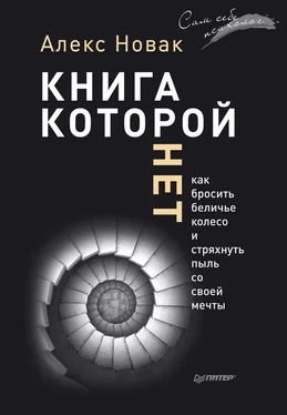 Алекс Новак Книга, которой нет. Как бросить беличье колесо и стряхнуть пыль со своей мечты обложка книги