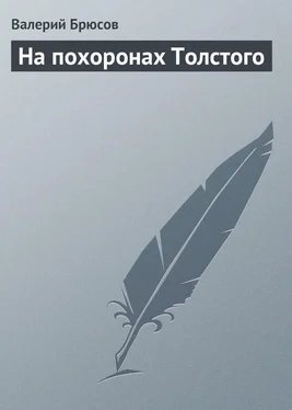 Валерий Брюсов На похоронах Толстого обложка книги