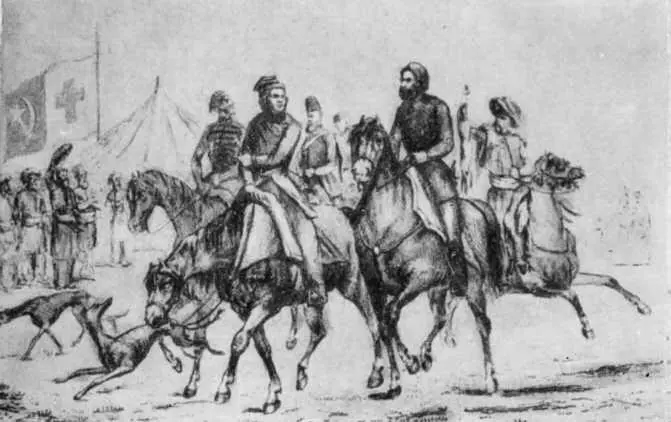 Возвращение с охоты Мицкевич и Садыкпаша Гравюра на меди Суходольского - фото 63