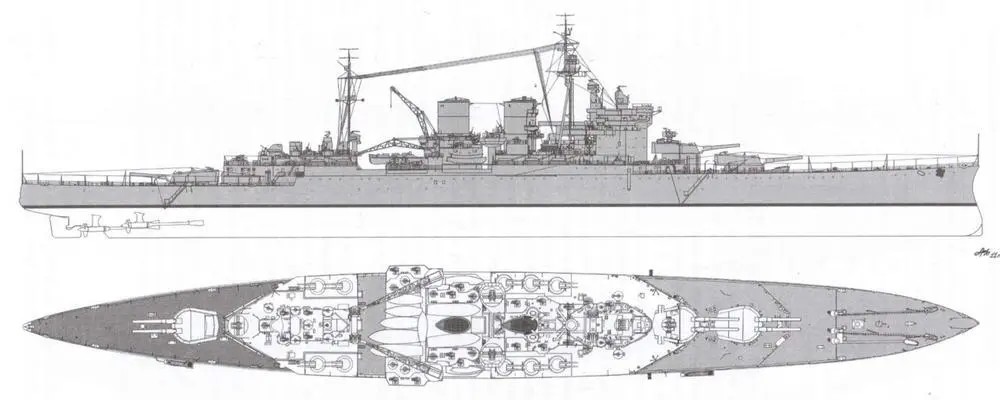 Внешний вид линейного крейсера Ринаун по состоянию на 19441945 годы В - фото 13