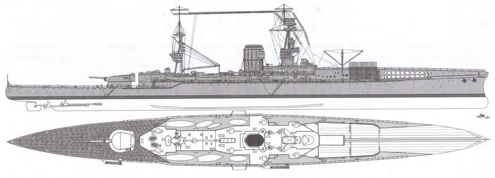 Внешний вид линейного крейсера Фьюриес по состоянию на 1918 год Внешний - фото 19