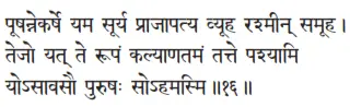 pūṣannekarṣe yama sūrya prājāpatya vyūha raśmīn samūha ǀ tejo yat te rūpaṁ - фото 17