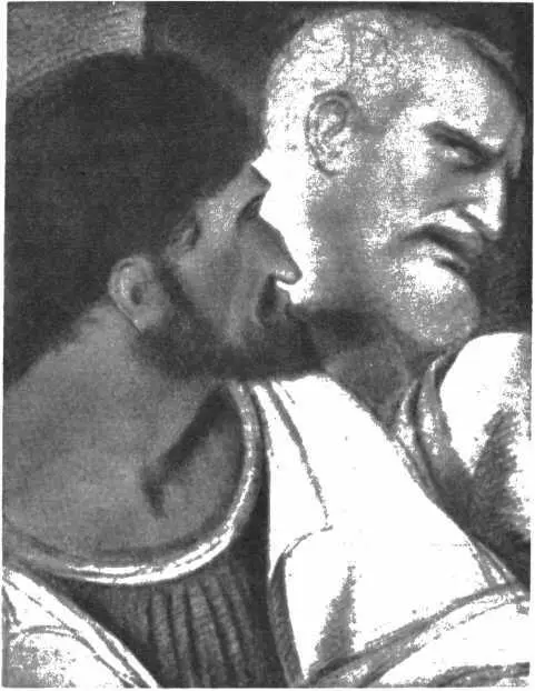 Тайная вечеря Деталь Иуда и Петр и в изображении последней группы апостолов - фото 65