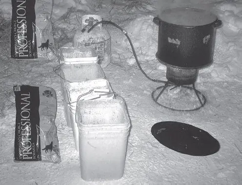 Some mushers cook for their dogs when they are at home Big propane crab - фото 22