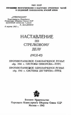 НКО СССР Наставление по стрелковому делу (НСД-42) противотанковое самозарядное ружье обр. 1941 г. системы Симонова – ПТРС и противотанковое однозарядное ружье системы Дегтярева обр. 1941 г. – ПТРД обложка книги