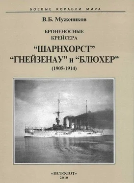 Валерий Мужеников Броненосные крейсера “Шарнхорст”, “Гнейзенау” и “Блюхер” (1905-1914) обложка книги