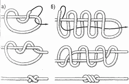 Рис 2 Кровавый узел а Первый способ вязки б второй способ вязки - фото 3